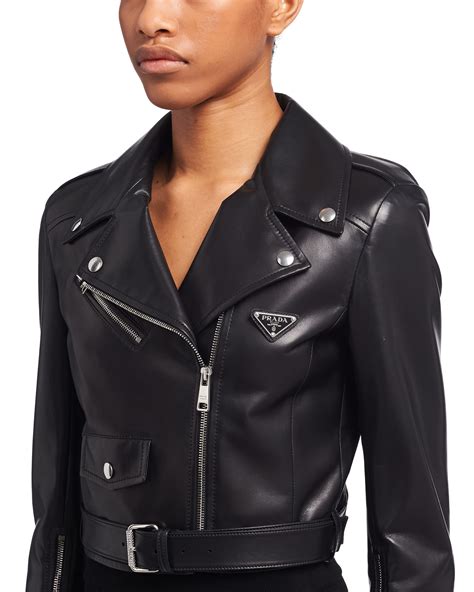 genuine leather prada|Prada leather jacket women's.